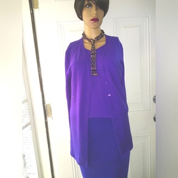 ESCADA S 36 2 PC 100% CASHMERE SWEATER CARDIGAN SET M - Picture 2 of 9